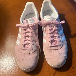 Adidas Gazelle in pink suede with white stripes 9